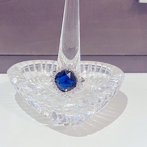 Sterling Silver Cubic Zirconia Blue Sapphire Ring - Picture 6 of 16